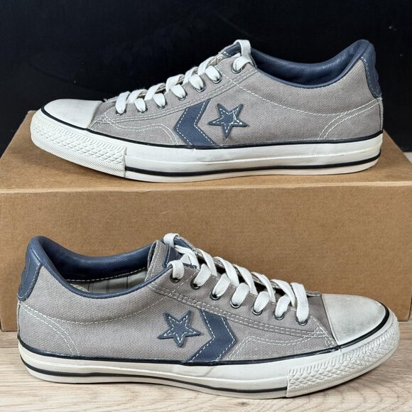 Converse John Varvatos Star Player Ox Shoes Mens Size 9 Gray Navy Canvas 129639C - Picture 1 of 9